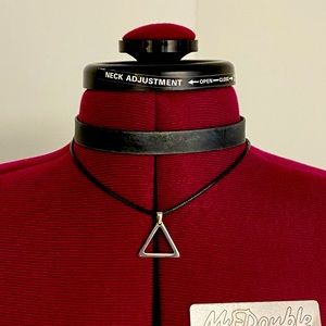 Faux black leather choker